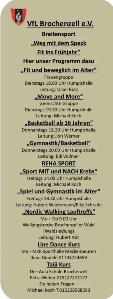 Breitensport – Weg mit dem Speck – Fit ins Frühjahr